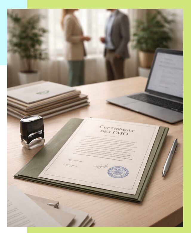 Сертификат без ГМО в Ростове от 7697 р. оформить срочно Алешин-Рсв